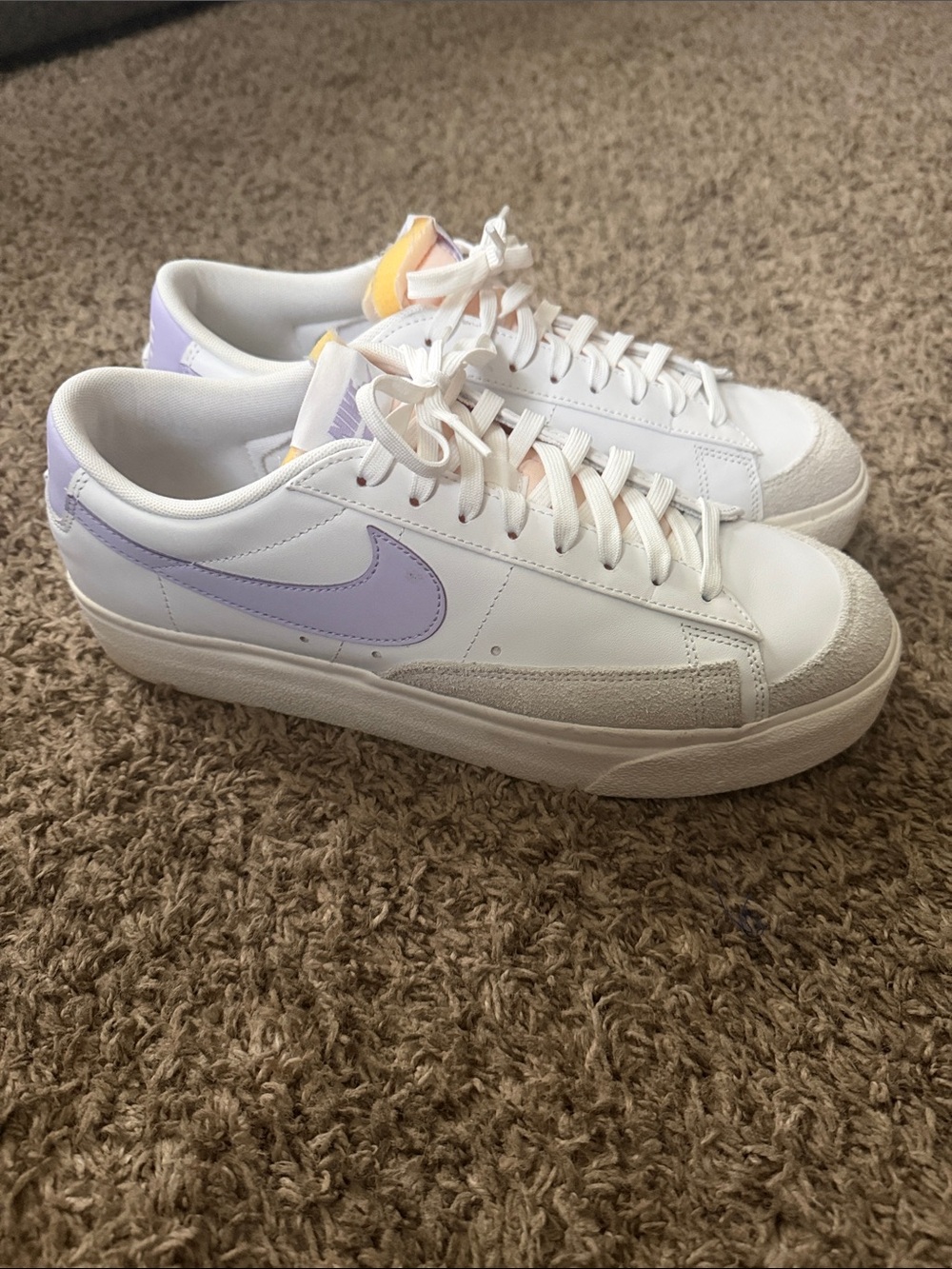 Nike Blazer Low Platform in White Lilac Bloom